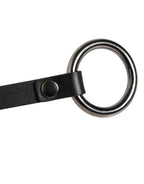 Dolce & Gabbana Black Leather Silver Chain Waist Men Belt - Eljoys Fashion 