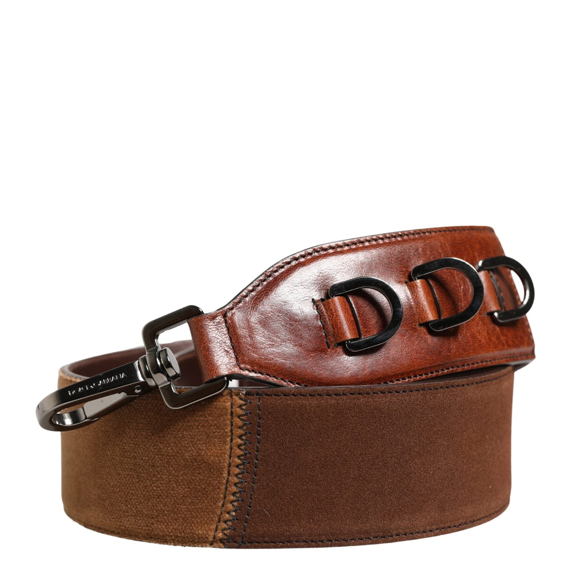 Dolce & Gabbana Brown Horse Velvet Leather Bag Accessory Shoulder Strap