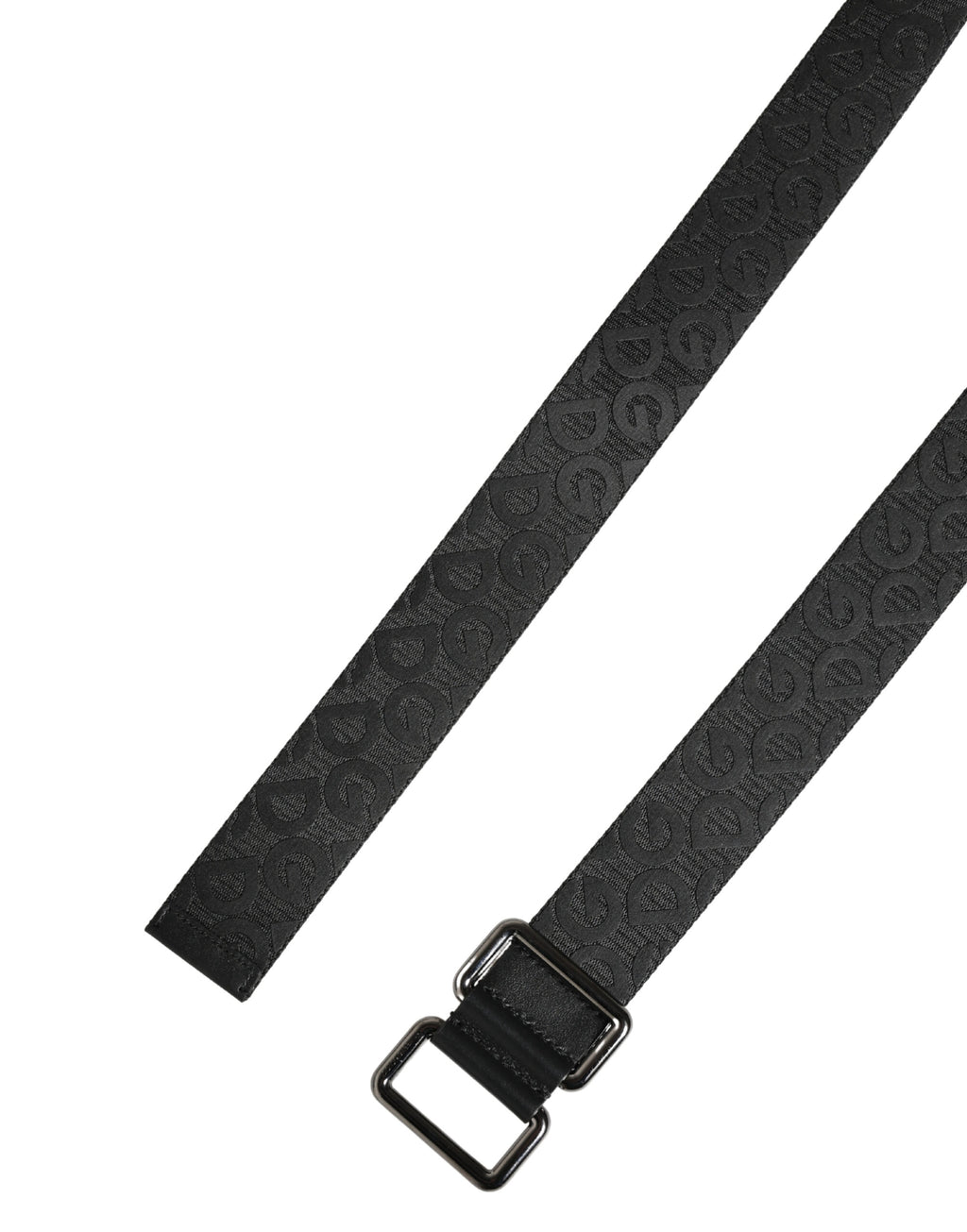 Dolce & Gabbana Black Logo Monogram Silver Metal Buckle Belt - Eljoys Fashion 