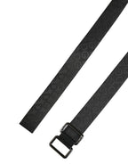 Dolce & Gabbana Black Logo Monogram Silver Metal Buckle Belt - Eljoys Fashion 