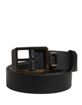 Dolce & Gabbana Black Calf Leather Gold Metal Buckle  Belt - Eljoys Fashion 