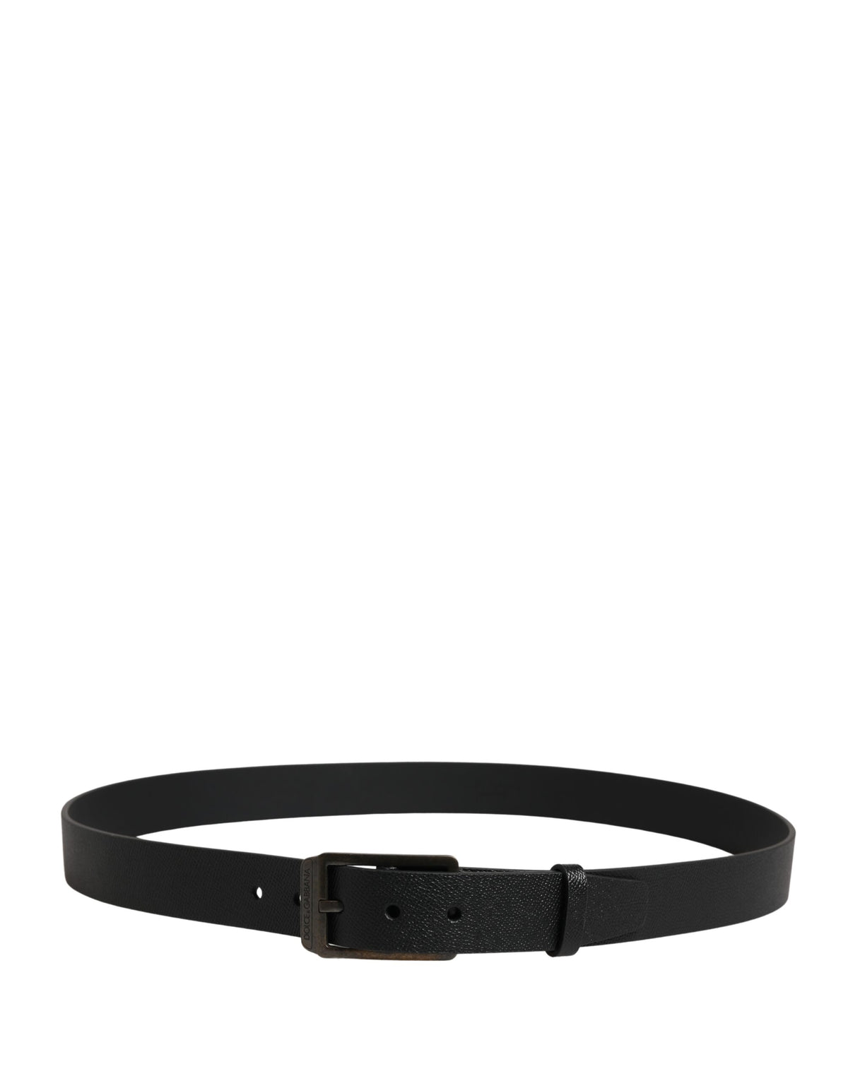 Dolce & Gabbana Black Calf Leather Gold Metal Buckle  Belt - Eljoys Fashion 