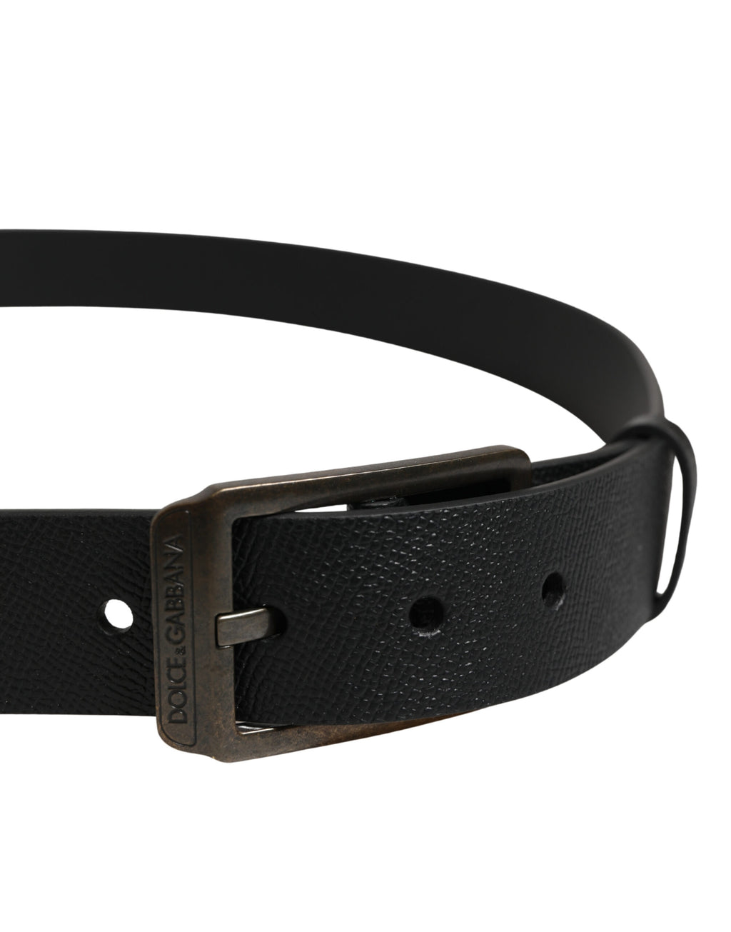 Dolce & Gabbana Black Calf Leather Gold Metal Buckle  Belt - Eljoys Fashion 