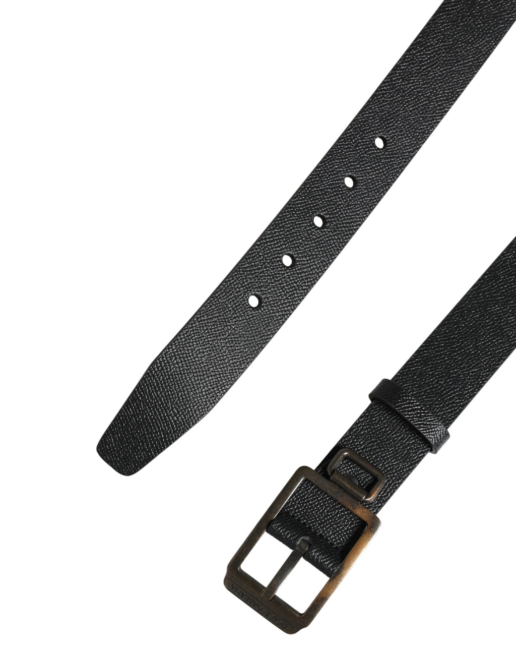 Dolce & Gabbana Black Calf Leather Gold Metal Buckle  Belt - Eljoys Fashion 