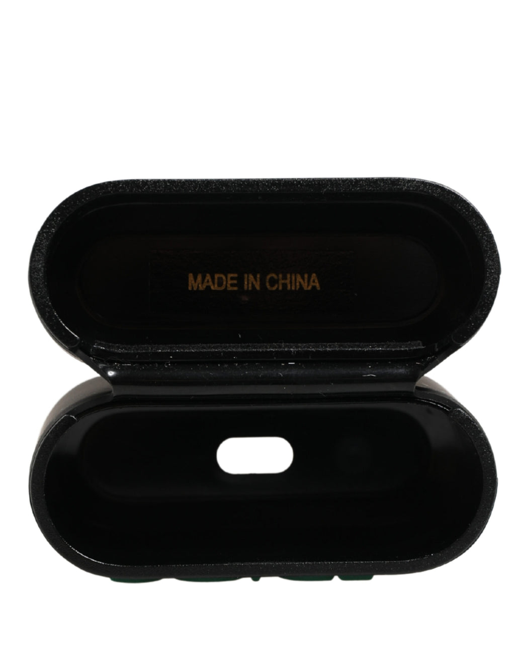 Dolce & Gabbana Black PVC Embossed Logo Flip Holder Women Airpods Case - Eljoys Fashion 