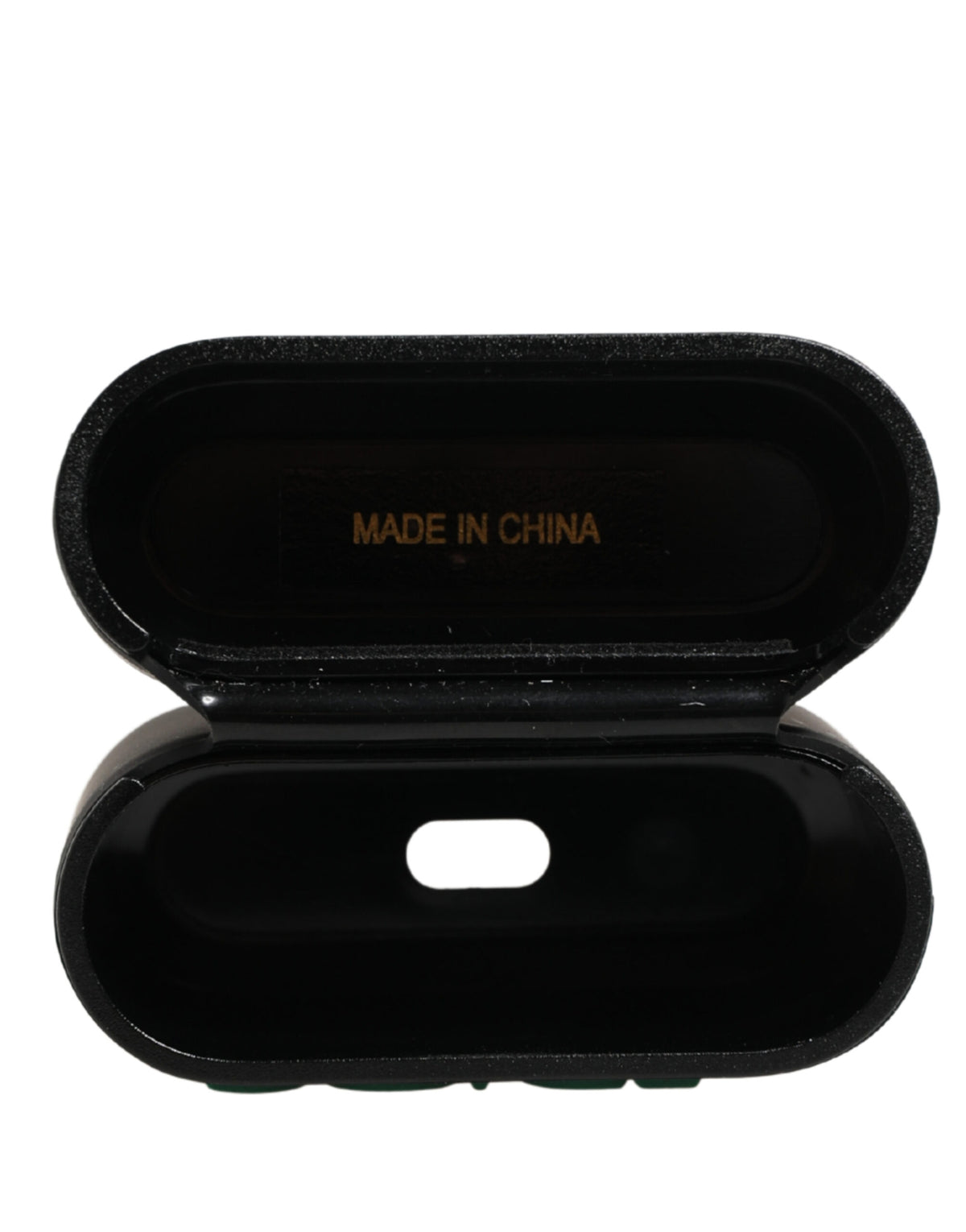 Dolce & Gabbana Black PVC Embossed Logo Flip Holder Women Airpods Case - Eljoys Fashion 