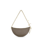 Chloé Gray Calf Leather Bos Taurus Shoulder Bag with silver hardware and sleek design, featuring a top handle and adjustable strap.