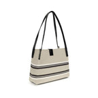 Balmain beige cotton shoulder bag with sleek design and adjustable strap, featuring classic stitching and subtle logo details.