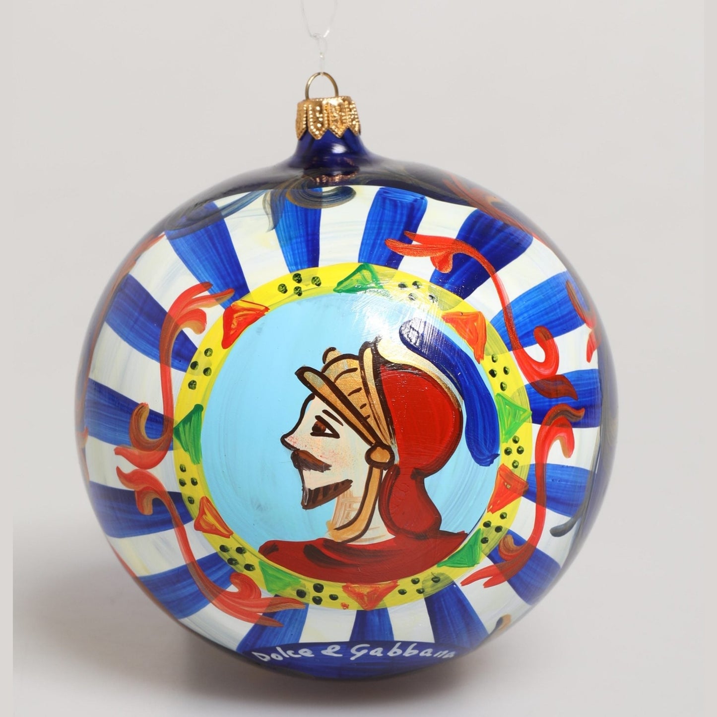Dolce & Gabbana Multicolor Hand Painted Sicilian Ornament Christmas Ball