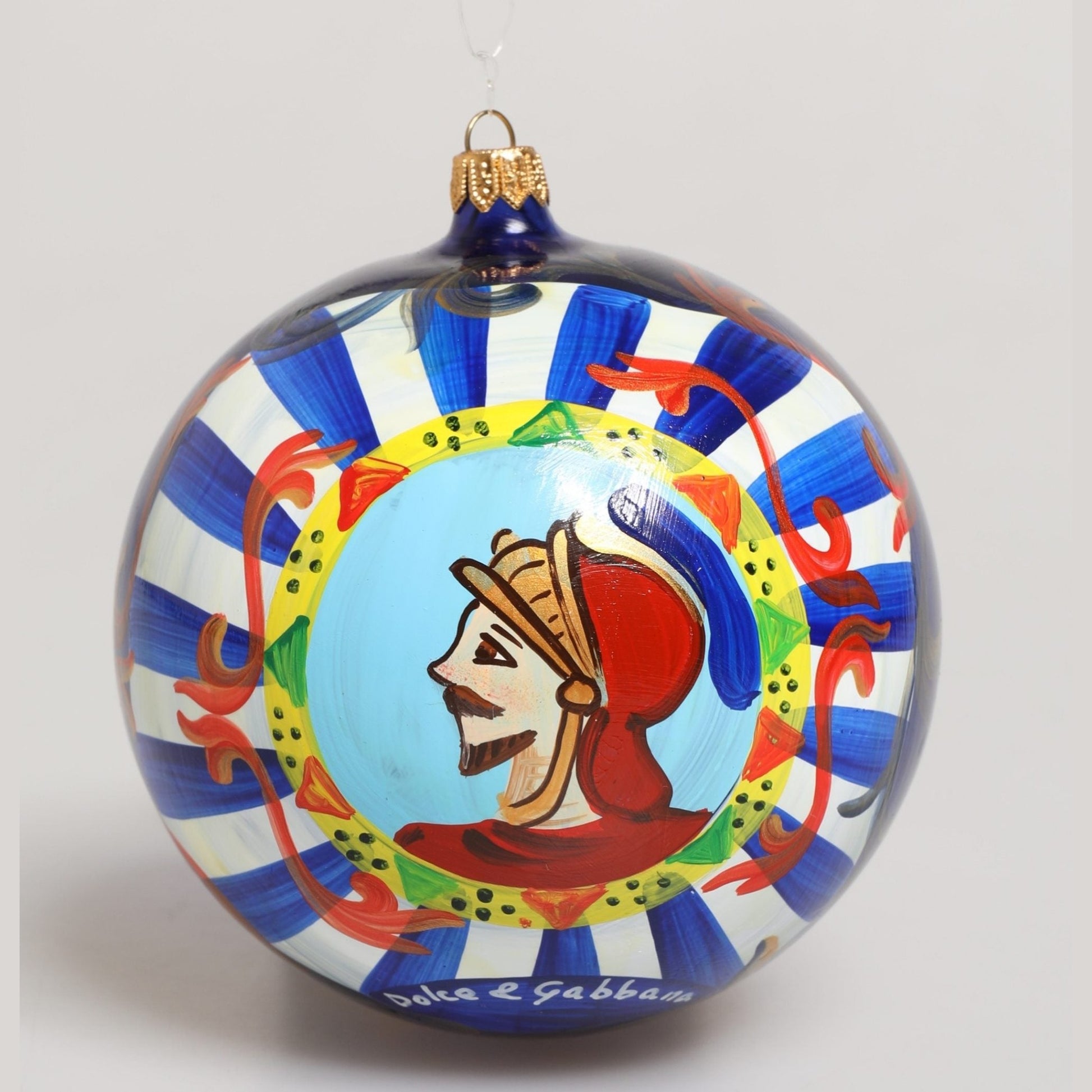 Dolce & Gabbana Multicolor Hand Painted Sicilian Ornament Christmas Ball