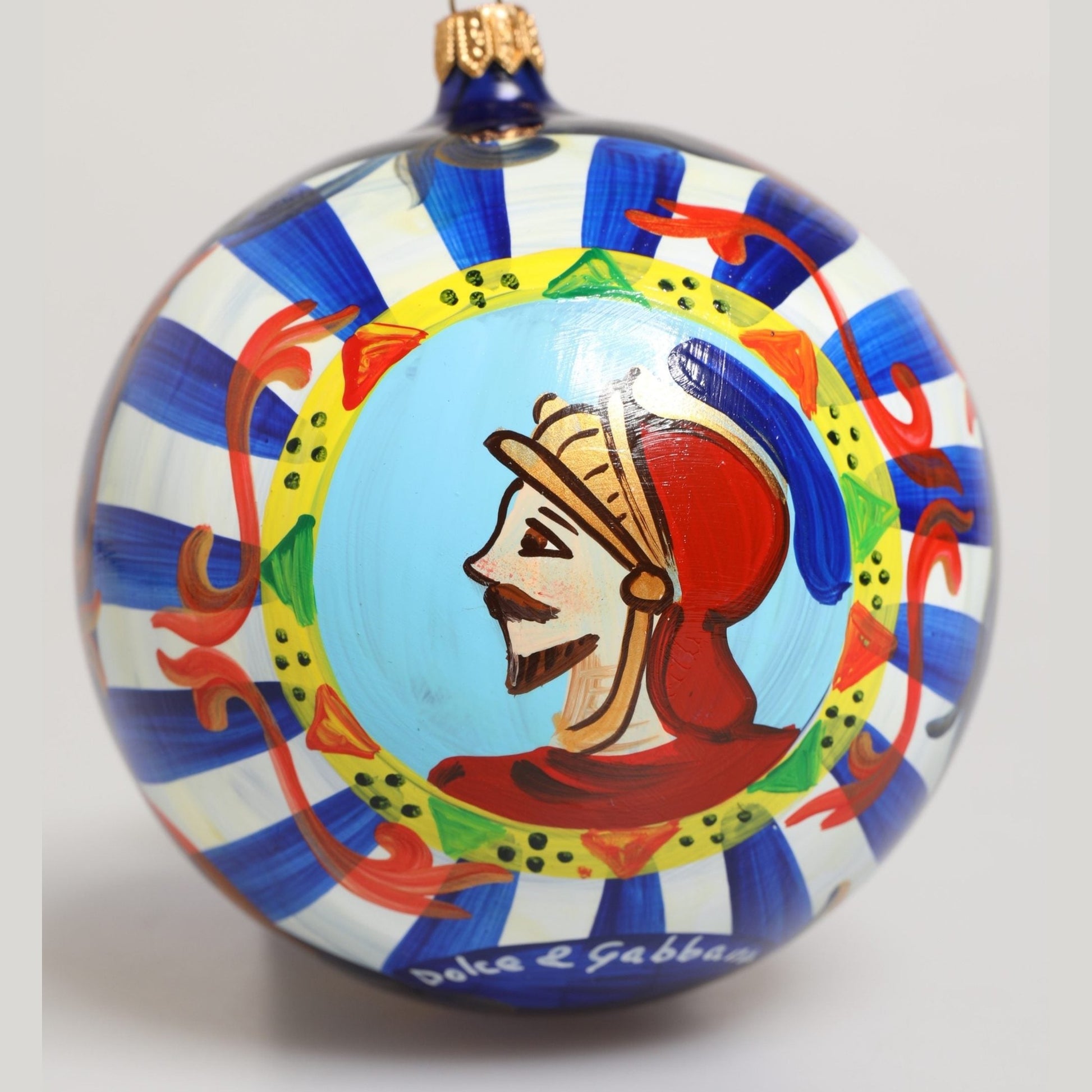 Dolce & Gabbana Multicolor Hand Painted Sicilian Ornament Christmas Ball