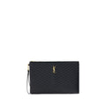 Saint Laurent Bos Taurus accessories made of black calf leather, featuring sleek, high-quality design and craftsmanship.
