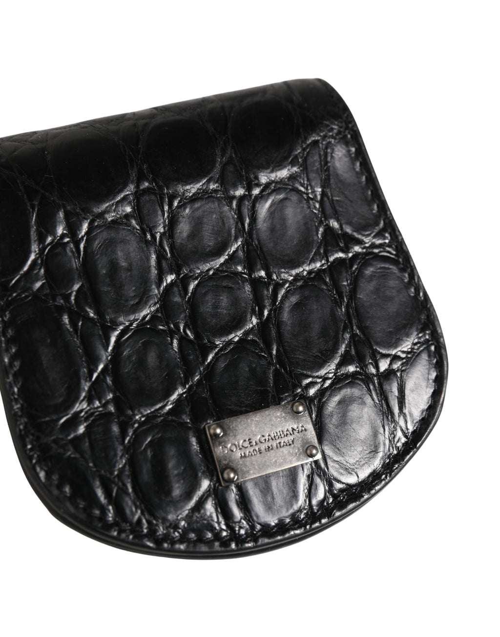 Dolce & Gabbana Black Exotic Skin Condom Case Holder Pocket Wallet - Eljoys Fashion 