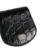Dolce & Gabbana Black Exotic Skin Condom Case Holder Pocket Wallet - Eljoys Fashion 