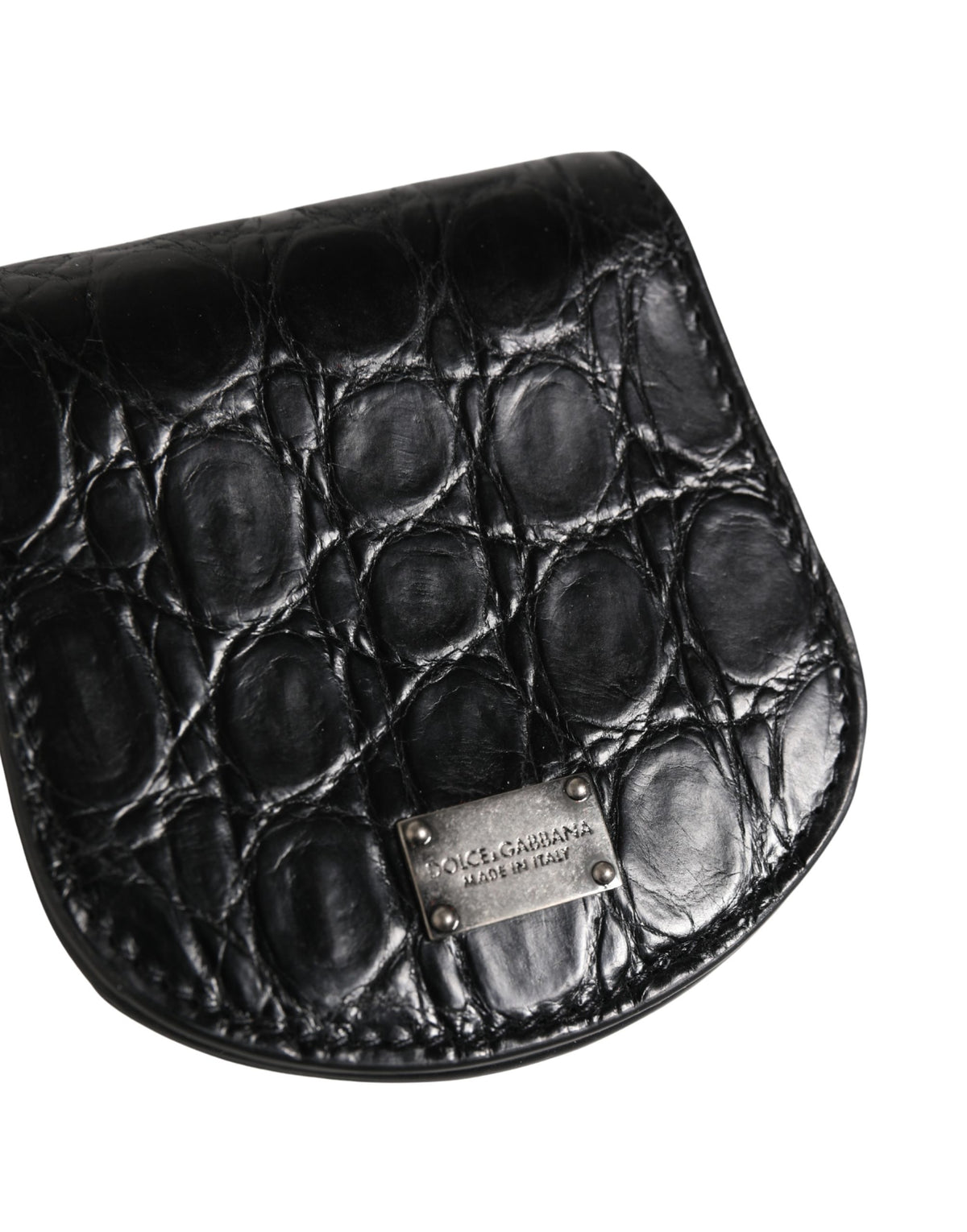 Dolce & Gabbana Black Exotic Skin Condom Case Holder Pocket Wallet - Eljoys Fashion 