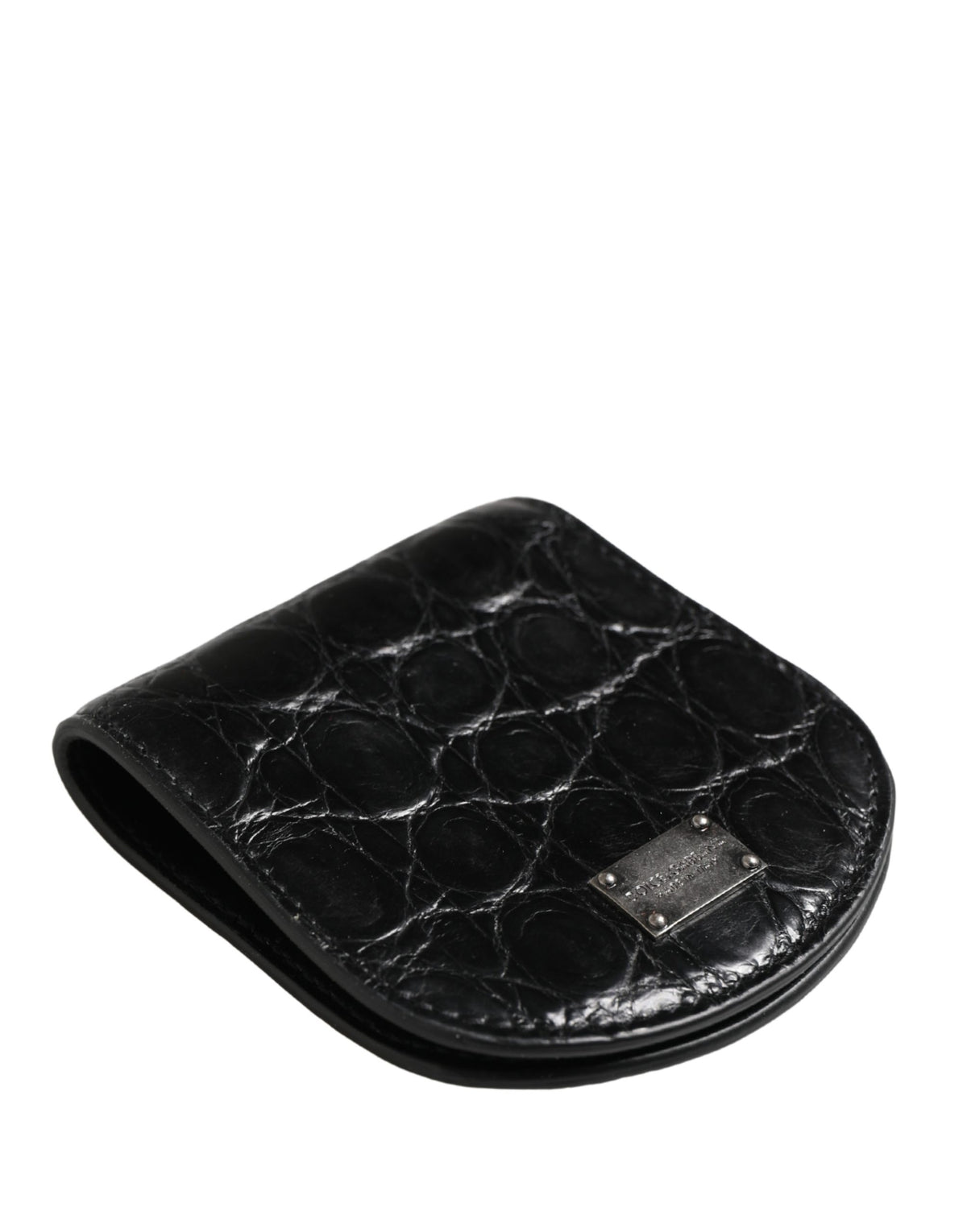 Dolce & Gabbana Black Exotic Skin Condom Case Holder Pocket Wallet - Eljoys Fashion 