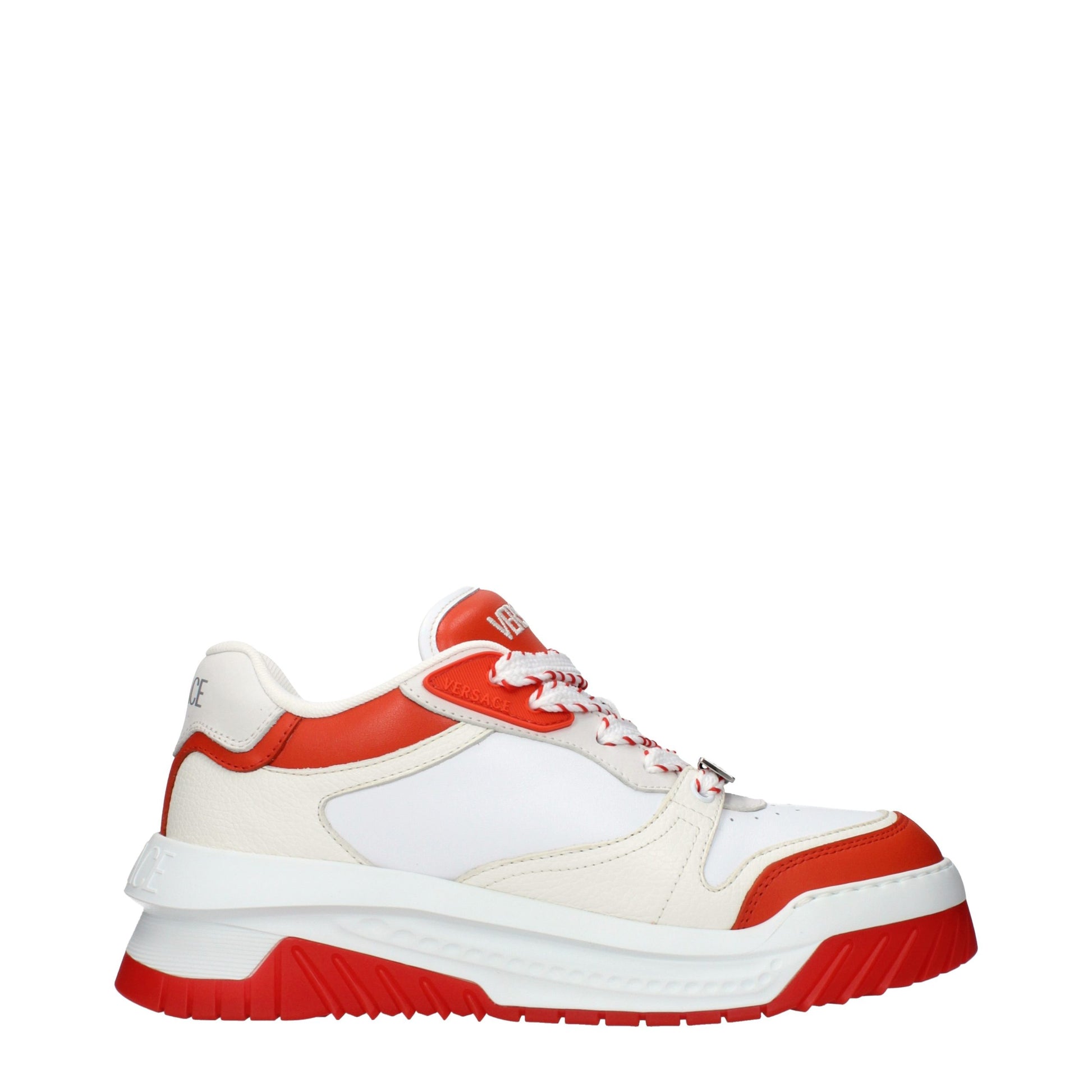Versace White Leather Athletic Sneakers Versace