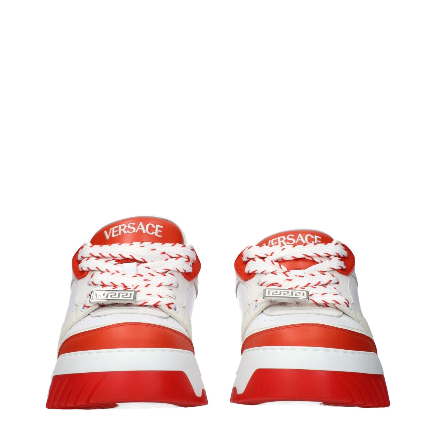 Versace White Leather Athletic Sneakers Versace