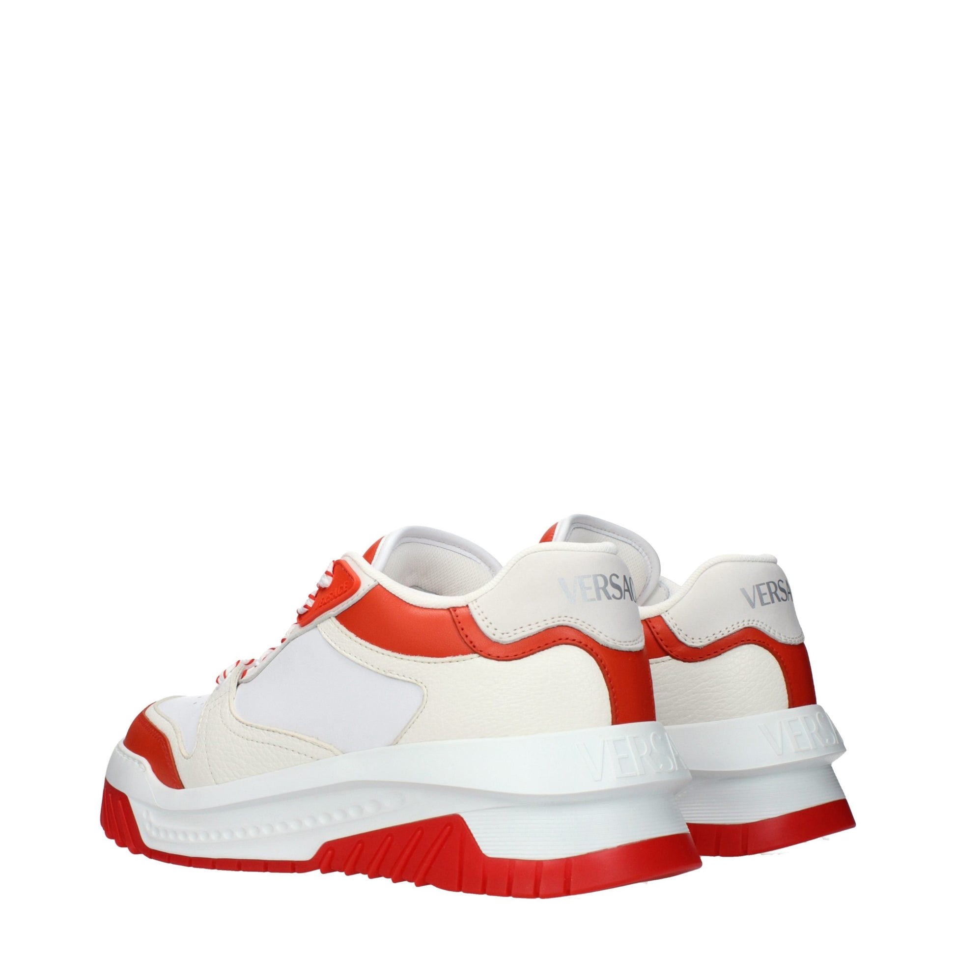 Versace White Leather Athletic Sneakers Versace