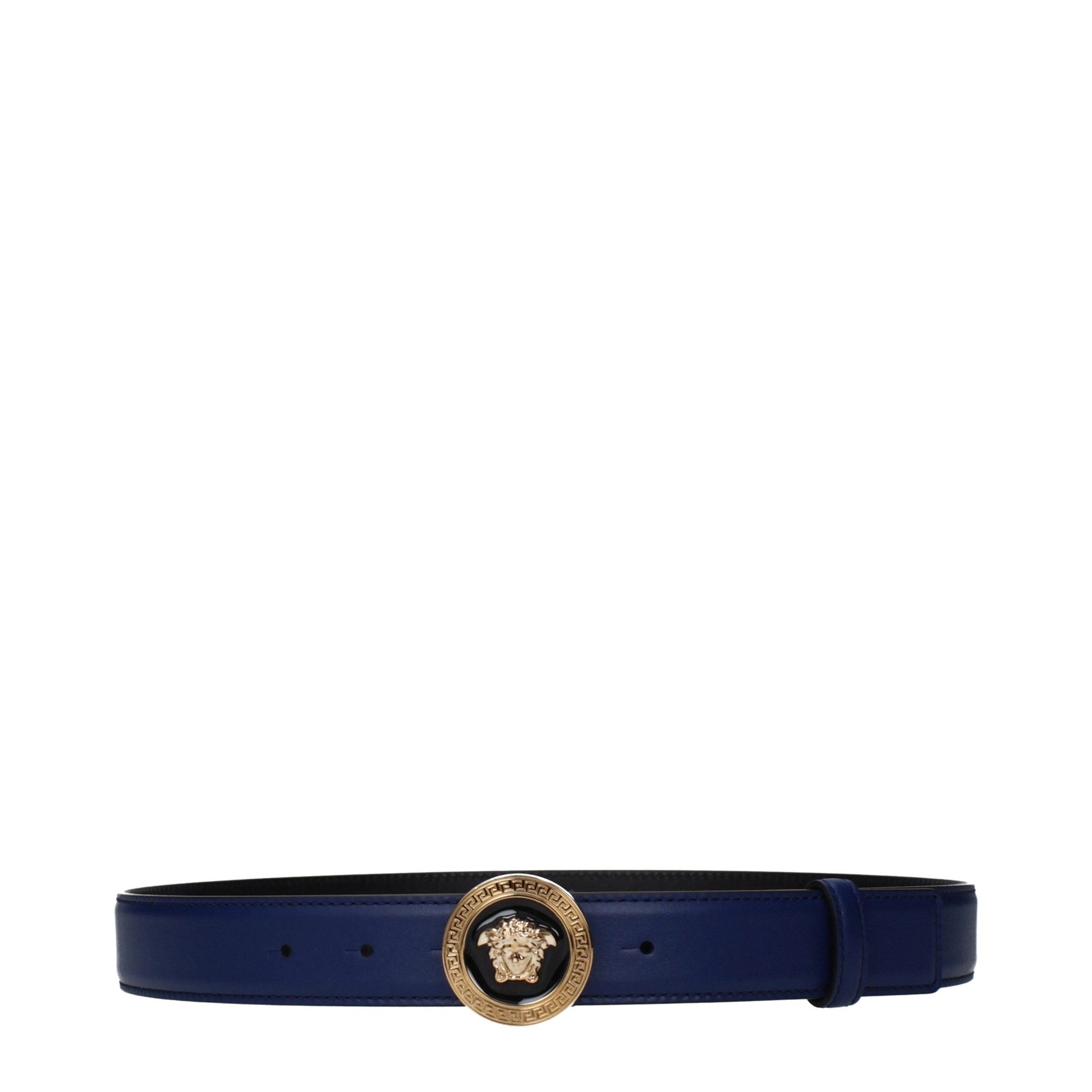 Versace Blue Leather Belt Versace