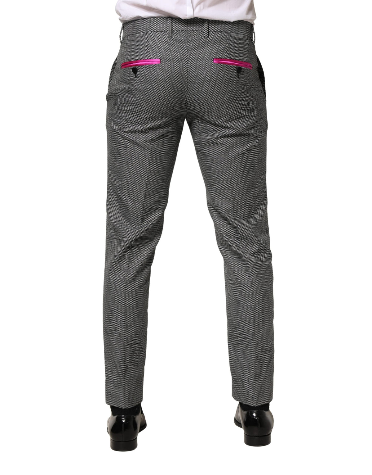 Dolce & Gabbana Gray Viscose Skinny Men Dress Trouser Pants - Eljoys Fashion 
