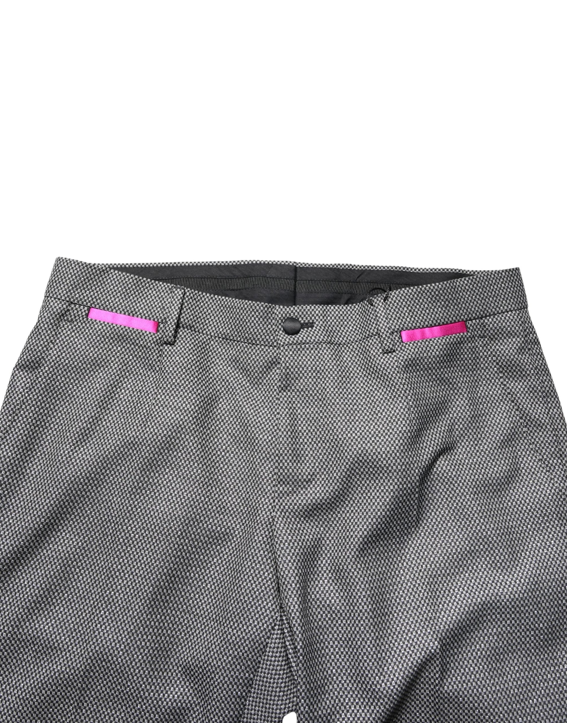 Dolce & Gabbana Gray Viscose Skinny Men Dress Trouser Pants