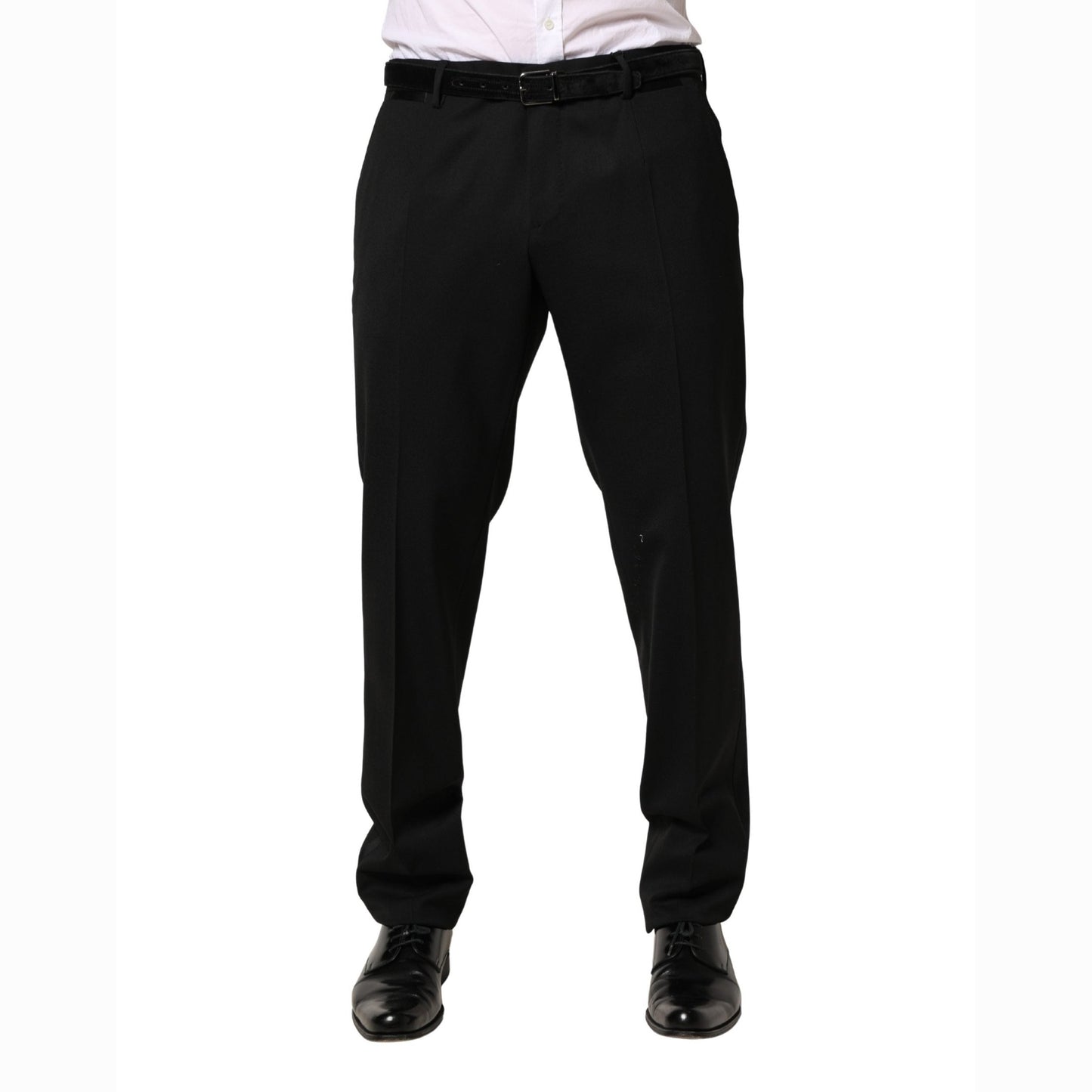 Dolce & Gabbana Black Wool Skinny Men Dress Trouser Pants