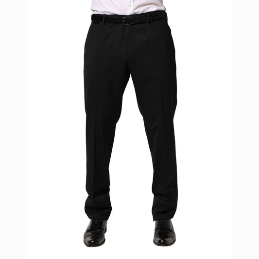 Dolce & Gabbana Black Wool Skinny Men Dress Trouser Pants
