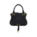 Chloé Bos Taurus handbag made of black calf leather with sleek design and top handles, stylish accessory for everyday use.
