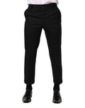 Dolce & Gabbana Black Stripes Wool Dress Formal Trouser Pants - Eljoys Fashion 