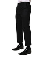 Dolce & Gabbana Black Stripes Wool Dress Formal Trouser Pants - Eljoys Fashion 