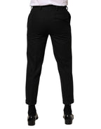 Dolce & Gabbana Black Stripes Wool Dress Formal Trouser Pants - Eljoys Fashion 