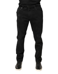 Dolce & Gabbana Black Tattered Skinny Cotton Denim Jeans - Eljoys Fashion 