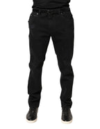 Dolce & Gabbana Black Tattered Skinny Cotton Denim Jeans - Eljoys Fashion 