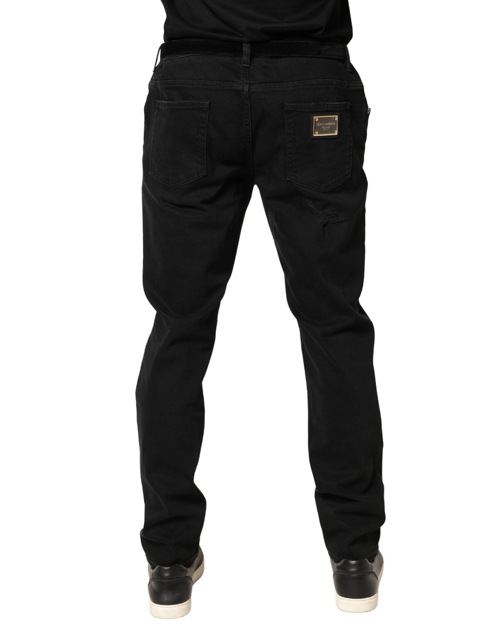 Dolce & Gabbana Black Tattered Skinny Cotton Denim Jeans - Eljoys Fashion 