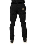Dolce & Gabbana Black Tattered Skinny Cotton Denim Jeans - Eljoys Fashion 
