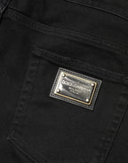 Dolce & Gabbana Black Tattered Skinny Cotton Denim Jeans - Eljoys Fashion 