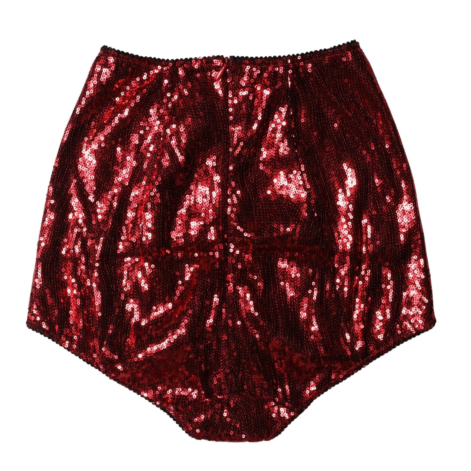 Dolce & Gabbana Red Sequin Embellished High Waist Girdle Underwear