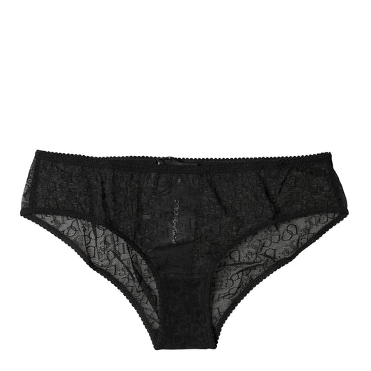 Dolce & Gabbana Black Nylon Stretch Mid Waist Brief Underwear