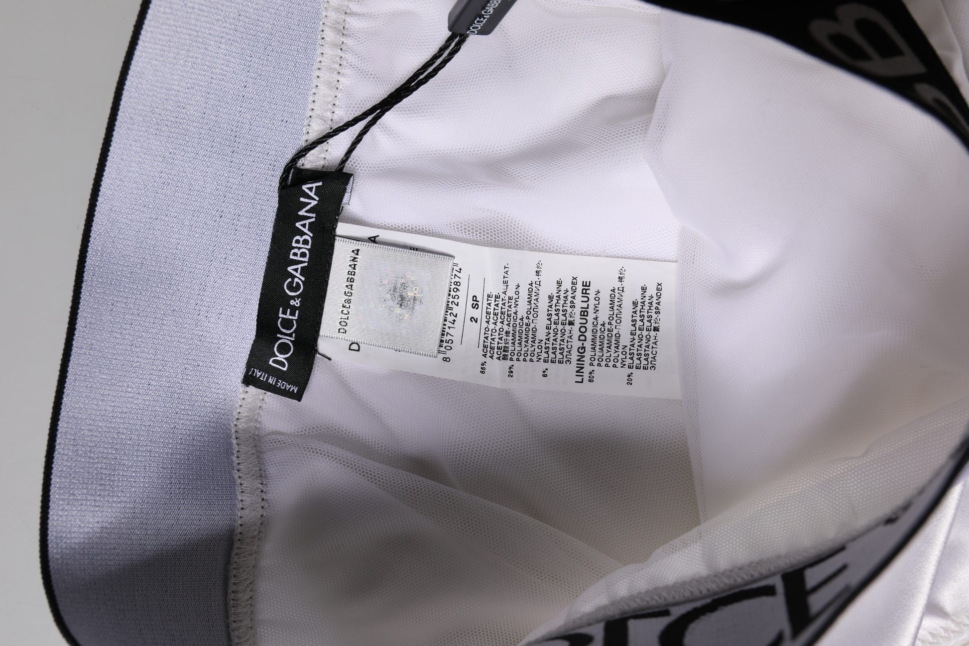 Dolce & Gabbana White Logo Brief High Waist Panty Underwear