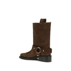 Ganni Brown Calf Leather Bos Taurus Lace-Up Boots