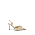 MACH & MACH Beige Silk High Heel Pumps MACH & MACH