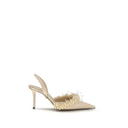 MACH & MACH Beige Silk High Heel Pumps MACH & MACH