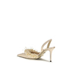MACH & MACH Beige Silk High Heel Pumps MACH & MACH
