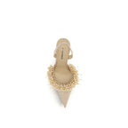 MACH & MACH Beige Silk High Heel Pumps MACH & MACH