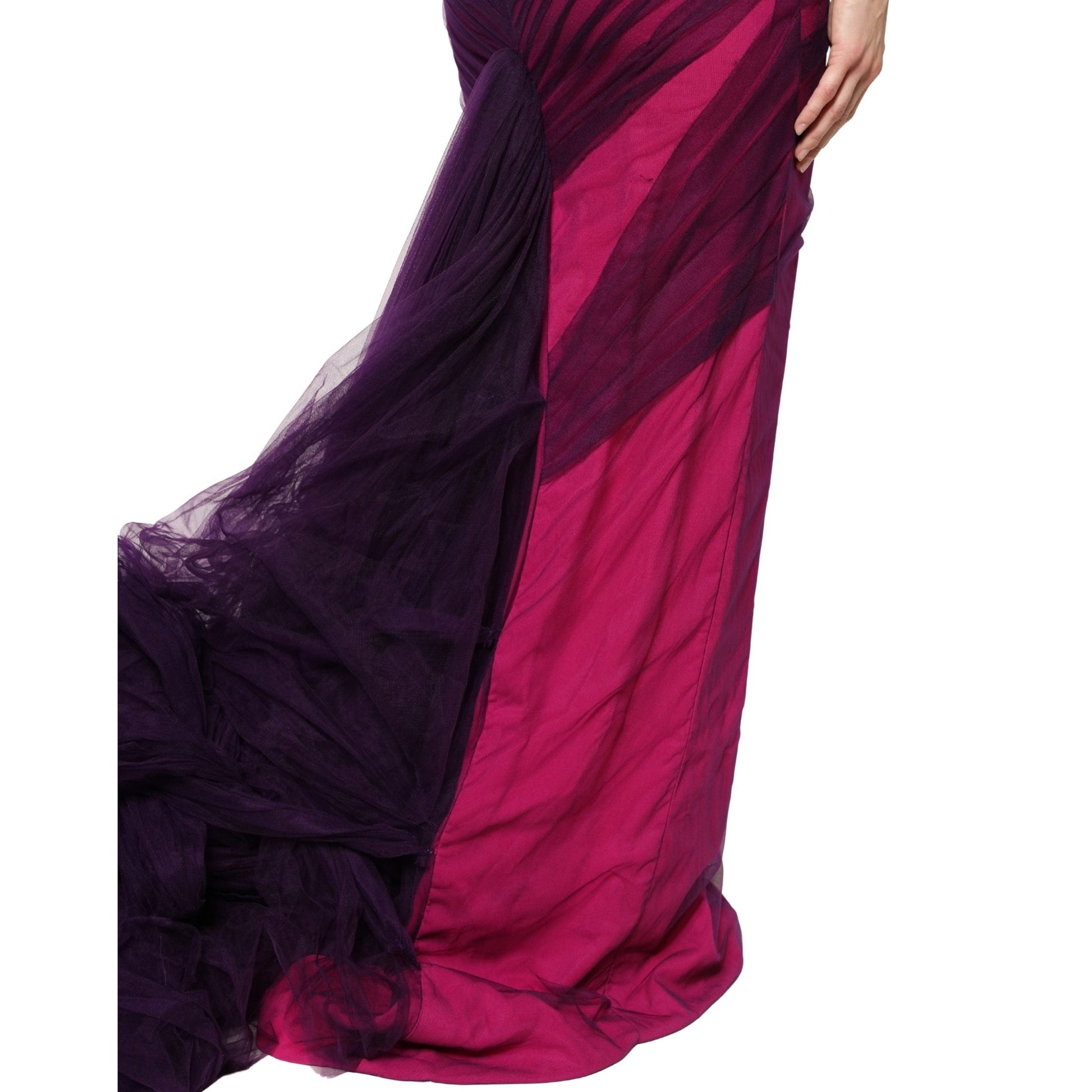 Dolce & Gabbana Pink Black Strapless Sheath Mermaid Dress