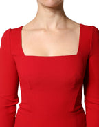 Dolce & Gabbana Red Viscose Sheath Bodycon Mermaid Dress