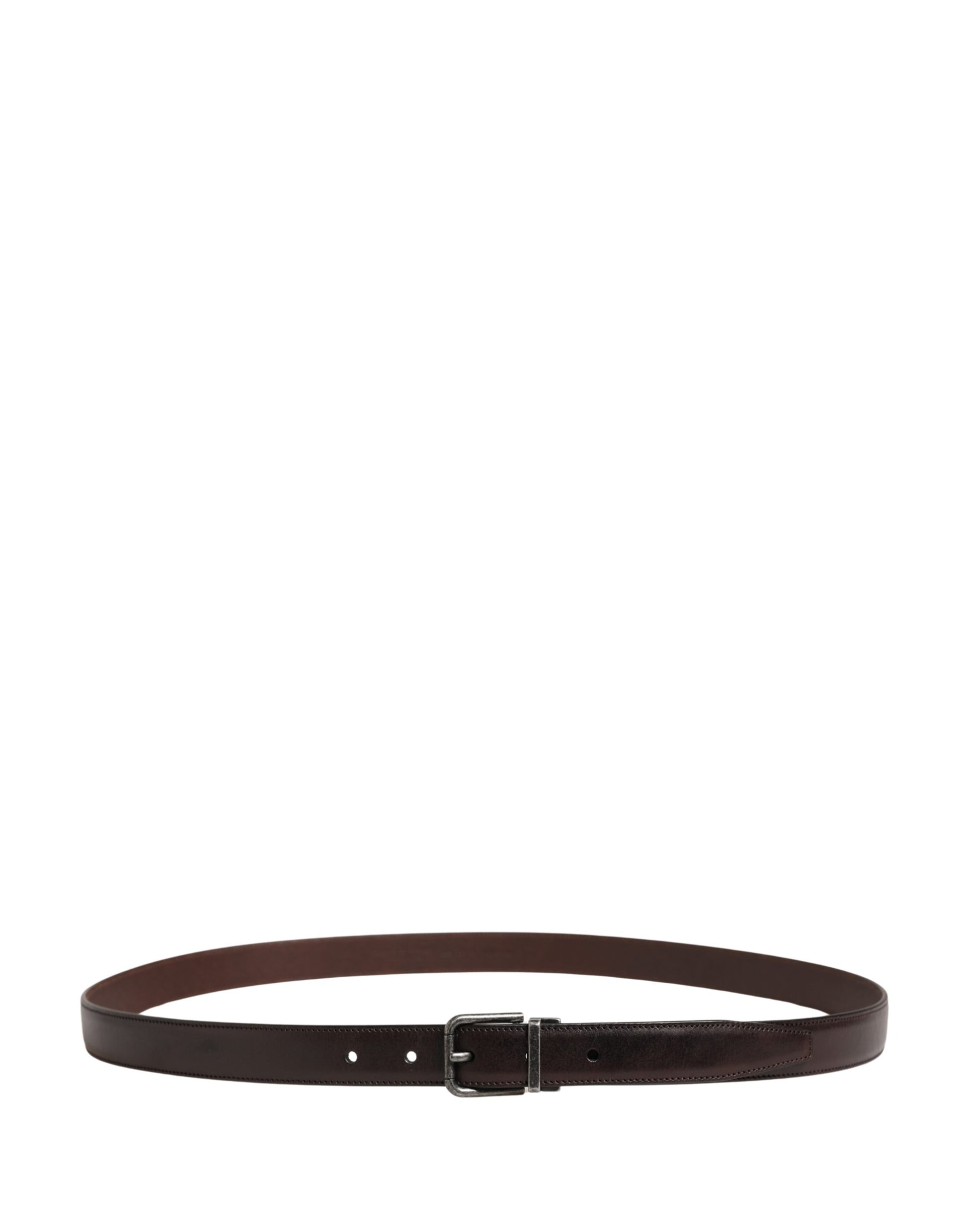 Dolce & Gabbana Men Brown Classic Leather Metal Buckle Belt Dolce & Gabbana