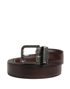 Dolce & Gabbana Men Brown Classic Leather Metal Buckle Belt Dolce & Gabbana