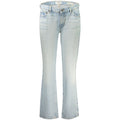 Light blue Guess Jeans cotton women’s jeans with classic five-pocket design and straight-leg cut.